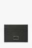 Dolce & Gabbana Black Grained Leather Cardholder with Silver Plaque