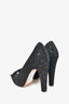 Dolce & Gabbana Black Lace Overlay Bow Heels Size 38.5