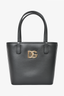 Dolce & Gabbana Black Leather Mini Shopper Tote with Pouch