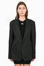Dolce & Gabbana Black Pinstripe Jersey Blazer Size 54 Mens