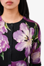 Dolce & Gabbana Black/Purple Cashmere/Silk Floral Cardigan Size 38