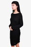Dolce & Gabbana Black Rouched Midi Dress Size 48
