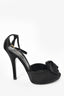 Dolce & Gabbana Black Satin Rosette Heels Size 39