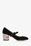 Dolce & Gabbana Black Suede Sequin Block Heels Size 39