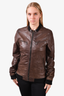 Dolce & Gabbana Brown Leather Jacket with Zip Size 46 Mens