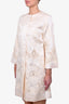 Dolce & Gabbana Cream Jacquard Silk/Cotton Dress Coat Size 36