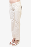 Dolce & Gabbana Cream Straight Leg Pants with Crystal Embellished Back Pockets Size 44
