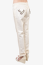 Dolce & Gabbana Cream Straight Leg Pants w/ Crystal Embellished Back Pockets sz 44