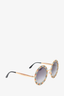 Dolce & Gabbana Gold Circle Sunglasses with Multicolour Crystals