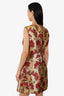 Dolce & Gabbana Gold Flower Print Sleeveless Dress Size 48