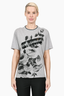 Dolce & Gabbana Grey/Black Floral T-Shirt Size 50 Mens