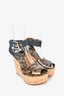Dolce & Gabbana Leopard/Blue Denim Wedge Heel Size 38
