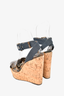 Dolce & Gabbana Leopard/Blue Denim Wedge Heel sz 38