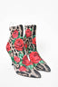 Dolce & Gabbana Leopard Print with Red Rose Sock Booties Size 36