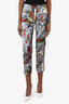 Dolce & Gabbana Multicolour Silk Floral Print Trousers Size 40