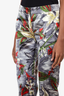 Dolce & Gabbana Multicolour Silk Floral Print Trousers Size 40