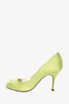 Dolce & Gabbana Olive Green Satin Peep-Toe Heels Size 38