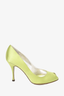 Dolce & Gabbana Olive Green Satin Peep-Toe Heels Size 38