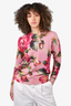 Dolce & Gabbana Pink Cashmere Floral Print Sweater Size 44