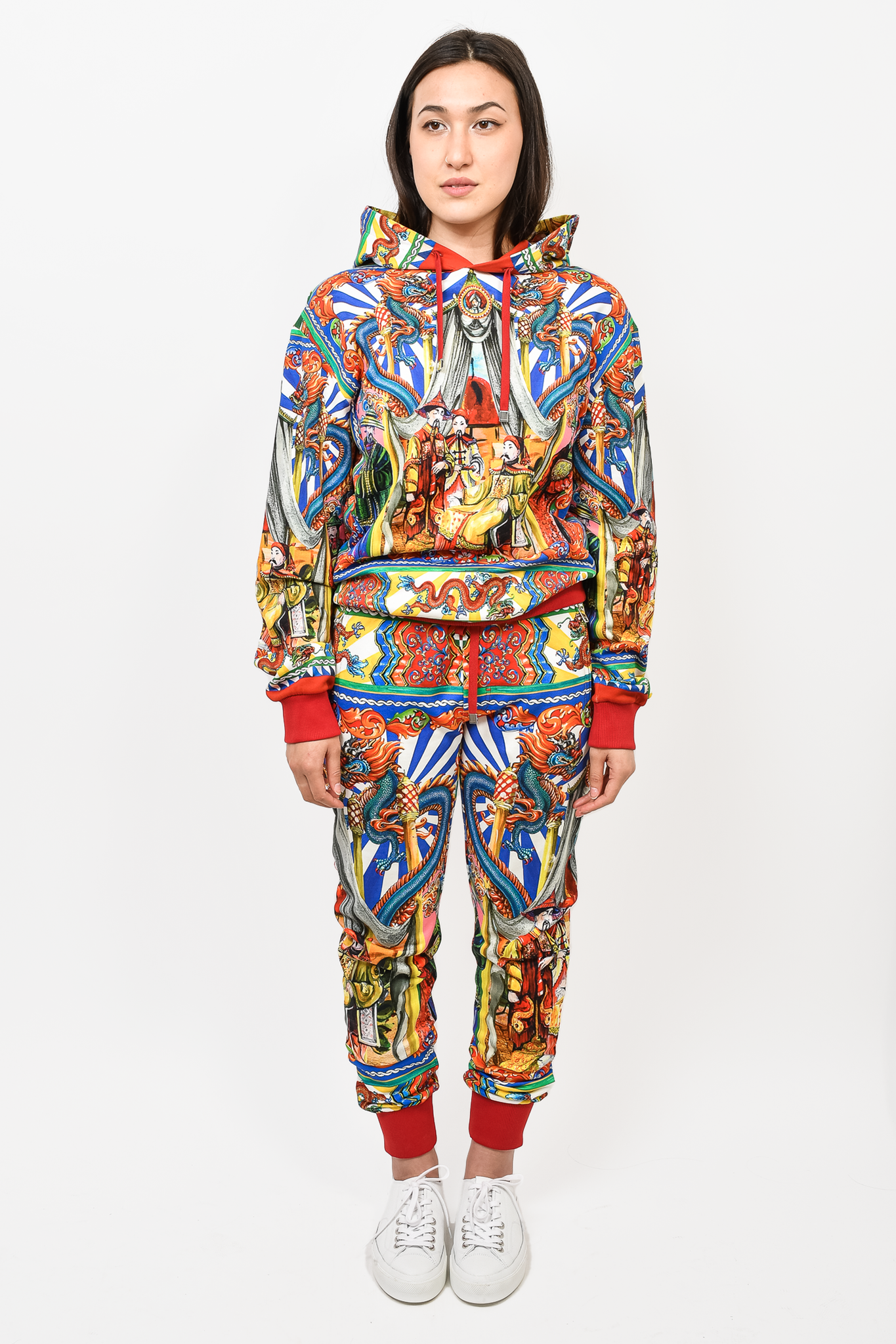 Dolce & Gabbana Red/Blue Dragon Sweater Set Size 46 – Mine & Yours