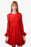Dolce & Gabbana Red Lace Bell Dress with Slip Size 8