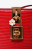 Dolce & Gabbana Red Leather Box Shoulder Bag with Lock
