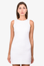 Dolce & Gabbana White Cotton Floral Embroidered Sleeveless Mini Dress Size 38