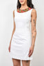 Dolce & Gabbana White Cotton Sleeveless Floral Printed Collared Dress Size 38