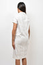Dries Van Noten White Metallic S/S Midi Dress sz 36