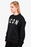 Dsquared2 Black/White 'Icon' Sweatshirt Size S Mens