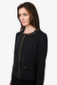 Elie Tahari Black Silk Bead Embellish Trimmed Blazer Estimated Size S-M