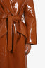 Ellery Brown Vinyl Trench Coat Size 10
