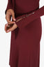 Ellery Burgundy Long-sleeve Maxi Dress with Scarf Detail Size Small