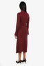 Ellery Burgundy Long-sleeve Maxi Dress with Scarf Detail Size Medium