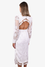 Elliatt White Crochet Open Back Midi Dress Size S