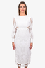 Elliatt White Crochet Open Back Midi Dress Size S