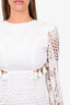 Elliatt White Crochet Open Back Midi Dress Size S