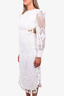 Elliatt White Crochet Open Back Midi Dress Size S
