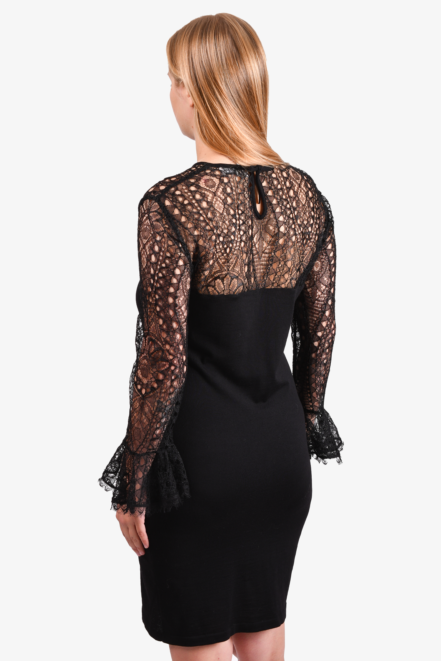 Emilio Pucci Black Wool Lace Details Dress Size L – Mine & Yours Emilio Pucci Black Wool Lace Details Dress Size L – Mine & Yours