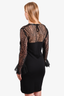 Emilio Pucci Black Wool Lace Details Dress Size L