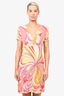 Emilio Pucci Pink Silk Patterned S/S Dress sz 46