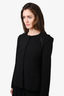 Emporio Armani Black Ruffle Shoulder Evening Jacket Size 42 US