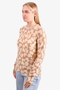 Equipment Beige/Taupe Cashmere Heart Printed Sweater Size XS