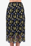 Erdem Black Crochet Purple/Yellow Floral Skirt Size 4
