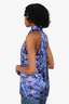 Erdem Blue Silk Floral Print Sleeveless Top Size 4