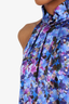Erdem Blue Silk Floral Print Sleeveless Top Size 4