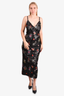 Erdem X H&M Black Floral Print Embellished Maxi Dress Size 6