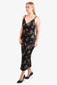 Erdem X H&M Black Floral Print Embellished Maxi Dress Size 6