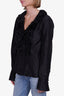 Escada Black Silk Button Down with Ruffle Collar Size 42