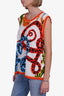 Escada Multicolour Snake Print Sleeveless Top Size XL